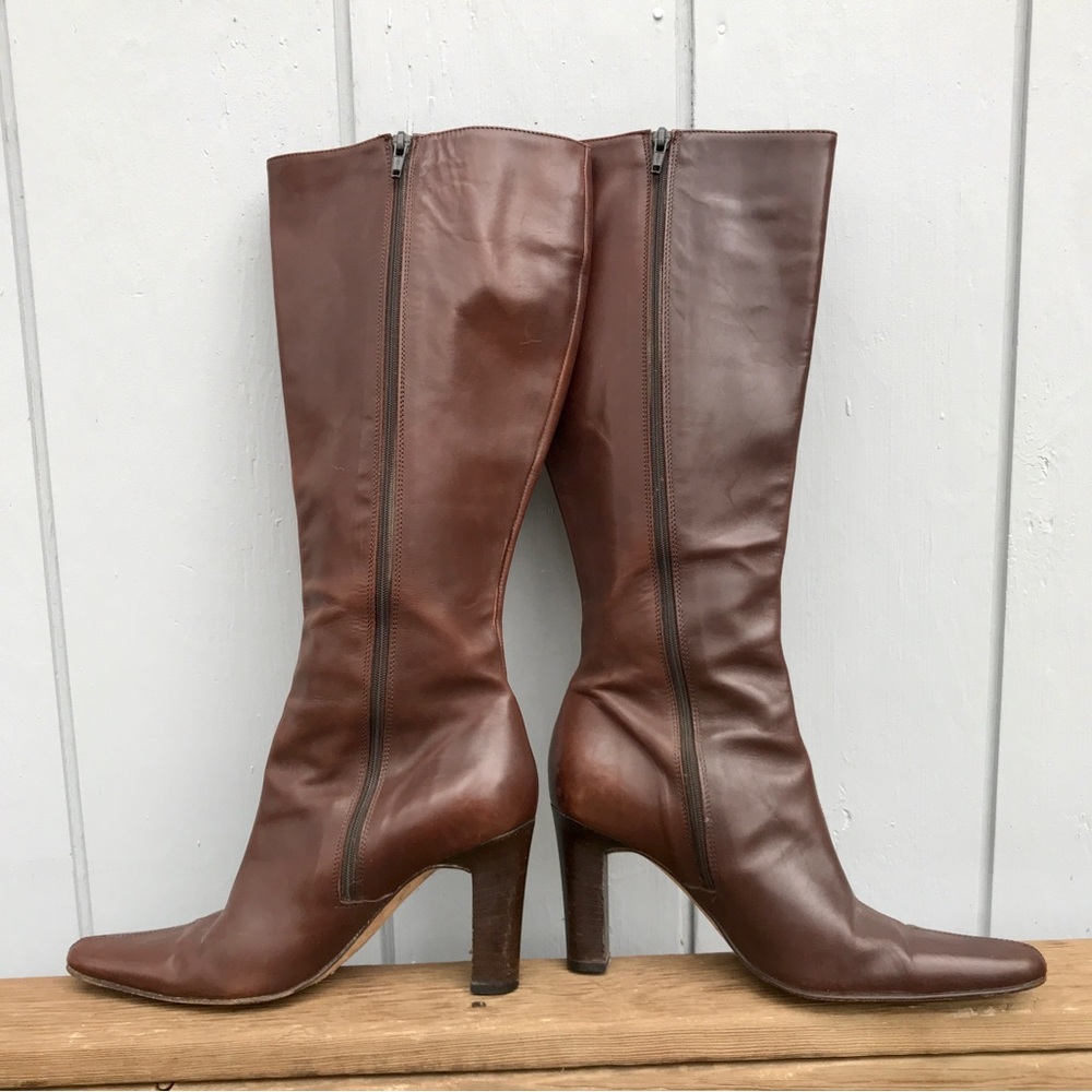 J. Crew Italian Leather Heeled Knee-High Boots